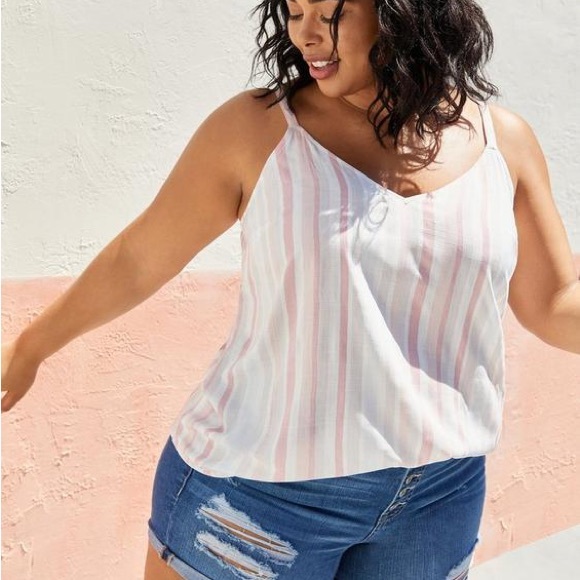 Torrid Ava Multi Stripe Linen Tank NWT - Picture 7 of 7